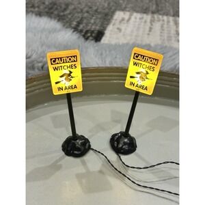 Pumpkin Hollow Spooky Town Halloween Village Witch Street Crossing LightUp Signs